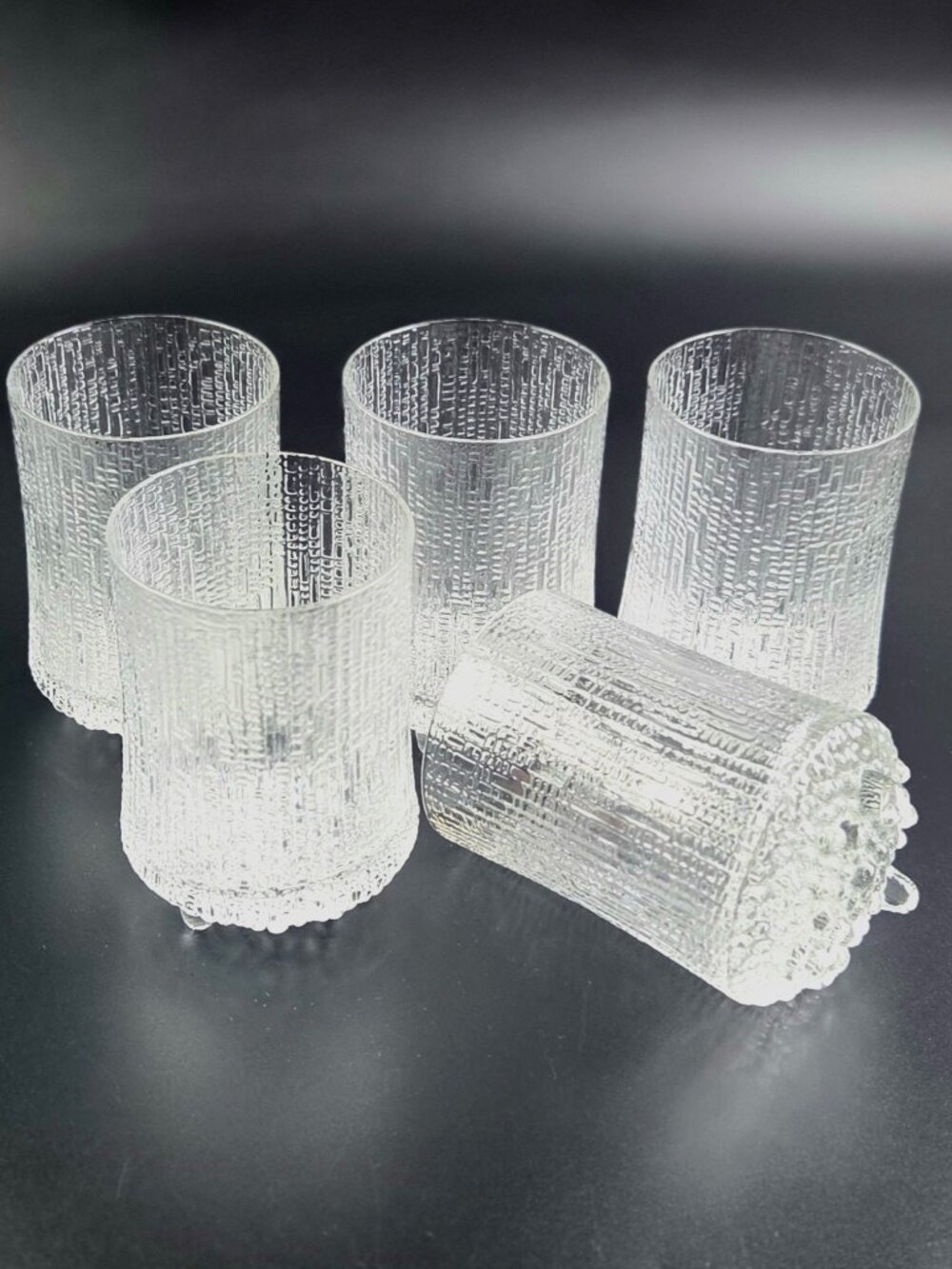 Vintage Iittala Ultima Thule Highball Glasses β Set of 5 β Textured Line